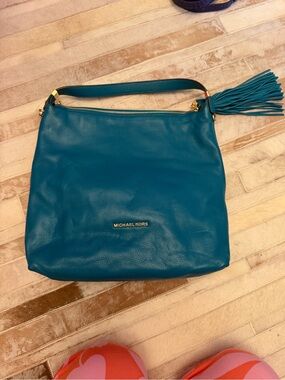 NWT Michael Kors Teal Weston satchel with tassle